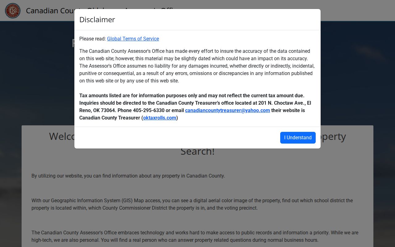 Yukon residents directory Canadian County Assessor property search