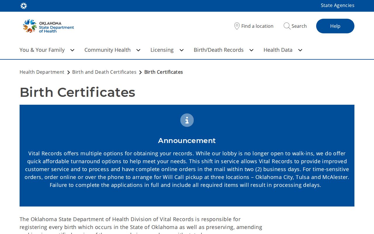 Yukon residents directory Oklahoma birth records service