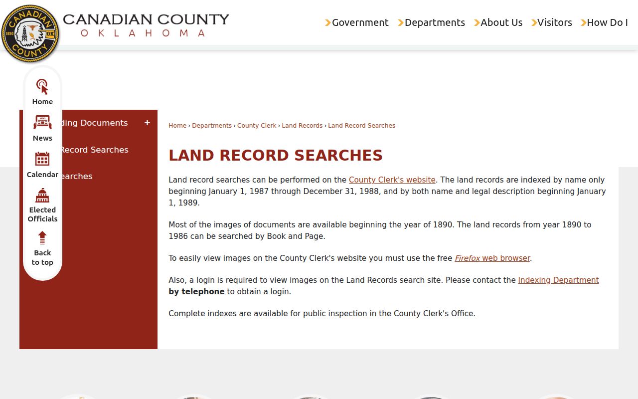 Yukon previous residents research through Canadian County land record searches